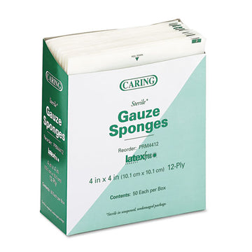 Medline Caring Woven Gauze Sponges, Sterile, 12-ply, 4 X 4, 1,200-carton freeshipping - TVN Wholesale